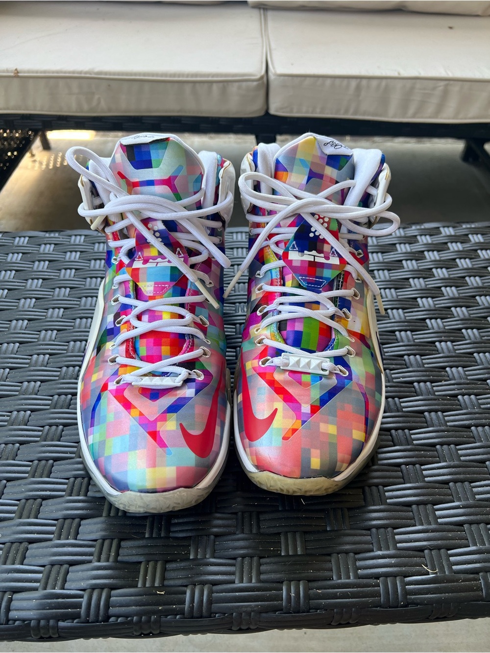 Nike Lebron 12 XII EXT Prism 2015 high top sneakers